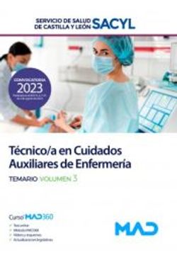 portada Tecnico en Cuidados Auxiliares de Enfermeria del Servicio de Salud de Castilla y Leon. Temario Volumen 3