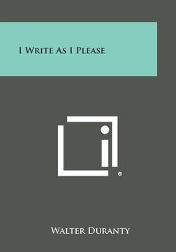 portada I Write as I Please (in English)