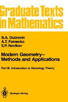 portada modern geometry methods and applications: part iii: introduction to homology theory