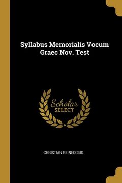 portada Syllabus Memorialis Vocum Graec Nov. Test (en Inglés)