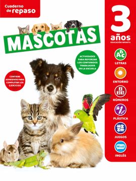 portada Cuaderno de Repaso Temático Luminiscente 3 Años Mascotas