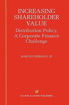 portada increasing shareholder value: distribution policy, a corporate finance challenge (en Inglés)