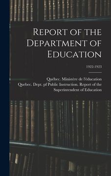 portada Report of the Department of Education; 1922-1923 (en Inglés)
