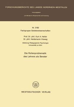 portada Die Rollenproblematik Des Lehrers ALS Berater (in German)
