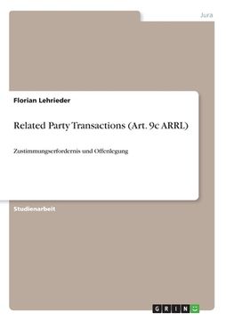 portada Related Party Transactions (Art. 9c ARRL): Zustimmungserfordernis und Offenlegung (en Alemán)