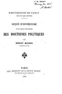 portada Lecon d'ouverture d'un cours d'histoire des doctrines politiques (en Francés)