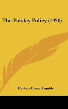 portada the paisley policy (1920) (en Inglés)