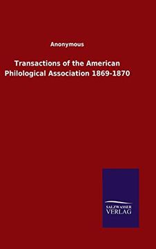 portada Transactions of the American Philological Association 1869-1870