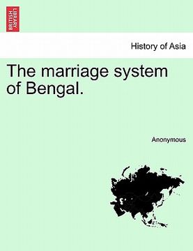 portada the marriage system of bengal. (en Inglés)