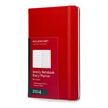 portada Moleskine Large Hard 12 Months 2014 Weekly Not - Red