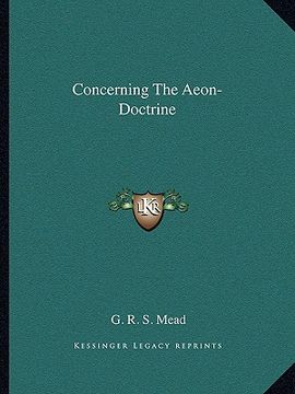 portada concerning the aeon-doctrine (en Inglés)