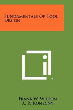 portada fundamentals of tool design (in English)