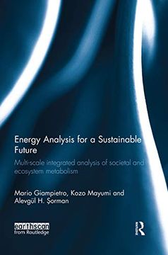 portada Energy Analysis for a Sustainable Future: Multi-Scale Integrated Analysis of Societal and Ecosystem Metabolism