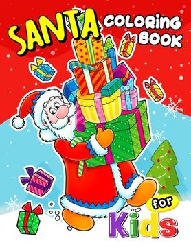 portada Santa Coloring Book for Kids: Cute Design of Christmas Coloring Book Jumbo size (en Inglés)