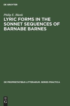 portada Lyric Forms in the Sonnet Sequences of Barnabe Barnes (en Inglés)