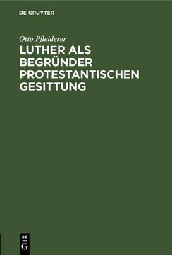 portada Luther als Begründer Protestantischen Gesittung 