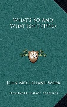 portada what's so and what isn't (1916) (in English)