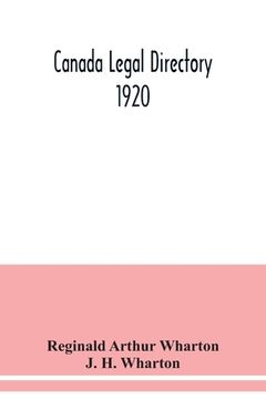 portada Canada legal directory 1920 (en Inglés)