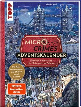 portada Micro Crimes Adventskalender - Sherlock Holmes und die Blutspuren im Schnee. Mit Xxl-Wimmelposter und Stickern Durch London (en Alemán)