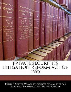 portada private securities litigation reform act of 1995 (in English)