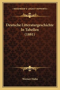 portada Deutsche Litteraturgeschichte In Tabellen (1881) (en Alemán)