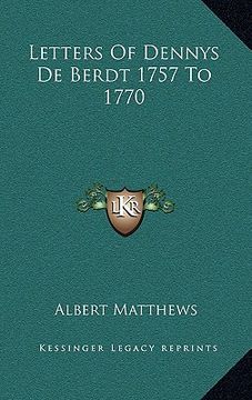 portada letters of dennys de berdt 1757 to 1770 (in English)