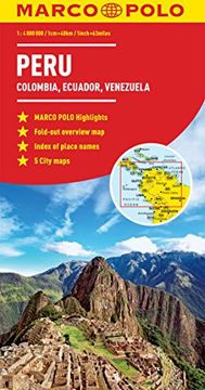 portada Peru, Colombia, Venezuela Marco Polo map (Ecuador, Guyana, Suriname) (Marco Polo Guide) 