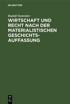 portada Wirtschaft und Recht Nach der Materialistischen Geschichtsauffassung (German Edition) [Hardcover ] (in German)