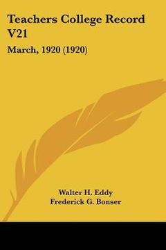 portada teachers college record v21: march, 1920 (1920) (en Inglés)