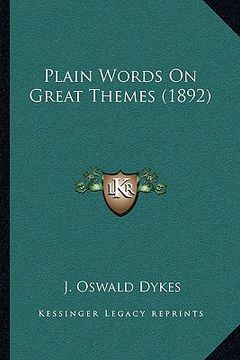portada plain words on great themes (1892) (en Inglés)