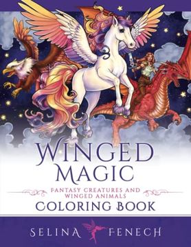 portada Winged Magic - Fantasy Creatures and Winged Animals Coloring Book (in English)