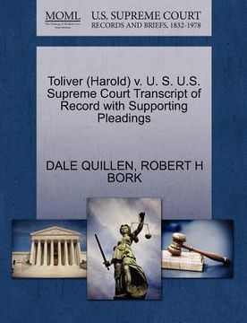 portada toliver (harold) v. u. s. u.s. supreme court transcript of record with supporting pleadings