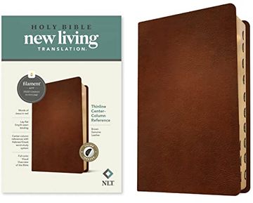 portada Nlt Thinline Center-Column Reference Bible, Filament-Enabled Edition (Genuine Leather, Brown, Indexed, red Letter) [no Binding ] 