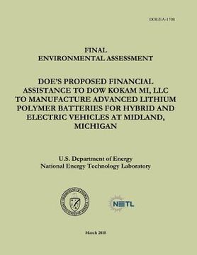 portada Final Environmental Assessment - DOE's Proposed Financial Assistance to Dow Kokam MI, LLC To Manufacture Advanced Lithium Polymer Batteries for Hybrid (in English)