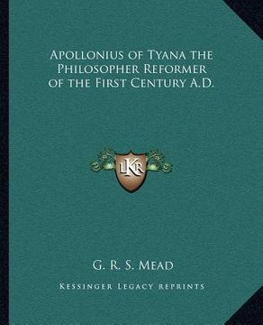 portada apollonius of tyana the philosopher reformer of the first century a.d. (en Inglés)