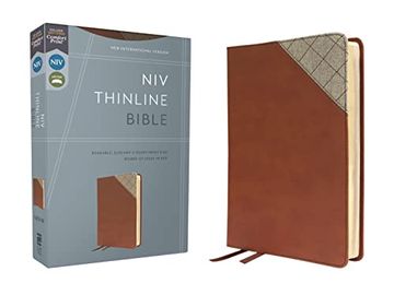 portada Niv, Thinline Bible, Leathersoft, Brown, red Letter, Comfort Print (en Inglés)