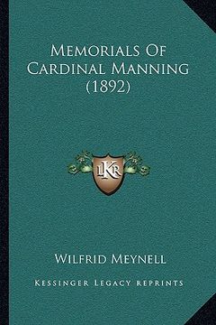 portada memorials of cardinal manning (1892) (in English)