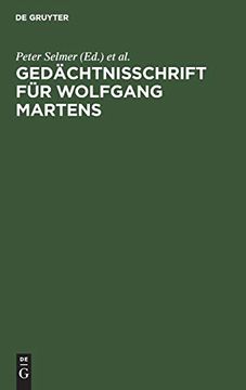 portada Gedächtnisschrift für Wolfgang Martens (en Alemán)