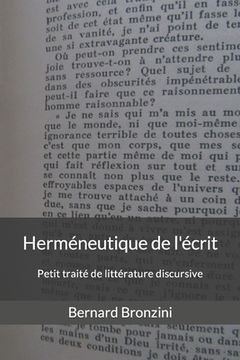 portada Herméneutique de l'écrit: Petit traité de littérature discursive (en Francés)
