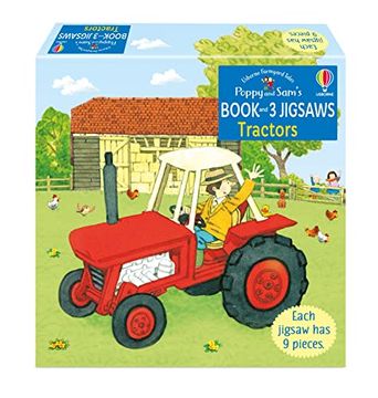 portada Poppy and Sam's Book and 3 Jigsaws: Tractors (en Inglés)