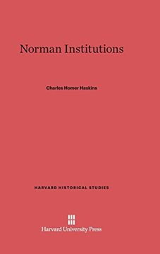 portada Norman Institutions (Harvard Historical Studies (Hardcover)) (in English)