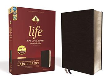 portada Niv, Life Application Study Bible, Third Edition, Large Print, Bonded Leather, Black, red Letter Edition (in English)
