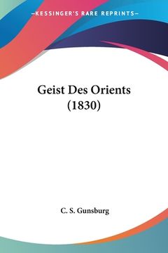 portada Geist Des Orients (1830) (in German)