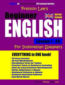 portada Preston Lee's Beginner English Lesson 1 - 20 For Indonesian Speakers (British) (in English)