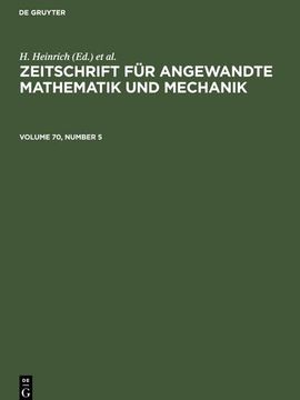 portada Zeitschrift für Angewandte Mathematik und Mechanik. Volume 70, Number 5 (in German)