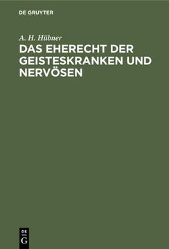 portada Das Eherecht der Geisteskranken und Nervösen (in German)