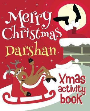 portada Merry Christmas Darshan - Xmas Activity Book: (Personalized Children's Activity Book)