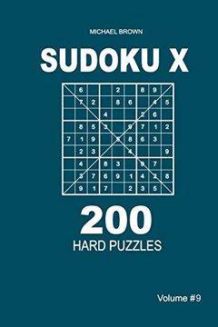 portada Sudoku x - 200 Hard Puzzles 9x9 (Volume 9) (en Inglés)
