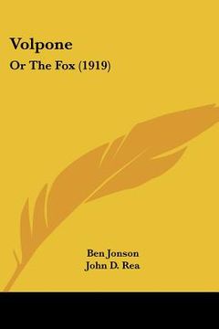 portada volpone: or the fox (1919) (en Inglés)