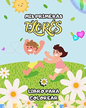 portada Libro de colorear de flores para niños: regalo de los amantes de las flores para niños y niñas: Con ilustraciones grandes, fáciles y divertidas, brind